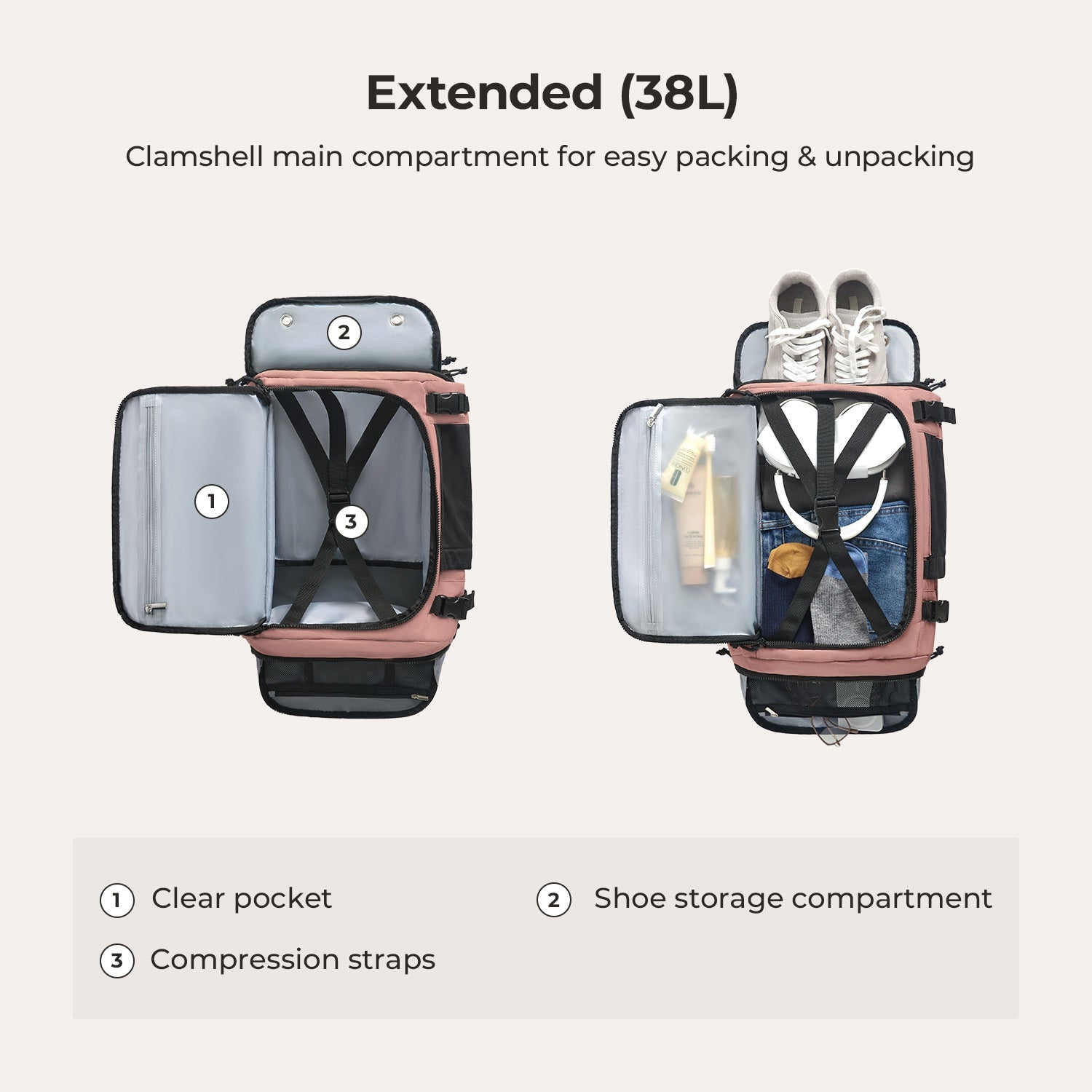 Ultimate 28L-38L Expandable Mesh Travel Backpack for Adventurers