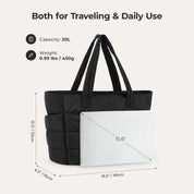 Stylish Bagsmart 20L Puffy Tote with Dedicated 15.6" Laptop Storage