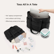 Stylish Bagsmart 20L Puffy Tote with Dedicated 15.6" Laptop Storage