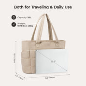 Stylish Bagsmart 20L Puffy Tote with Dedicated 15.6" Laptop Storage