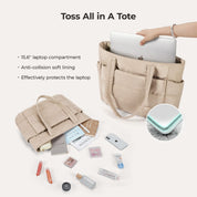 Stylish Bagsmart 20L Puffy Tote with Dedicated 15.6" Laptop Storage