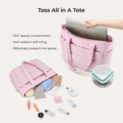 Stylish Bagsmart 20L Puffy Tote with Dedicated 15.6" Laptop Storage