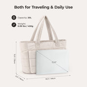 Stylish Bagsmart 20L Puffy Tote with Dedicated 15.6" Laptop Storage