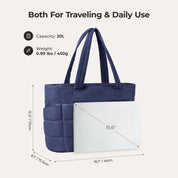 Stylish Bagsmart 20L Puffy Tote with Dedicated 15.6" Laptop Storage