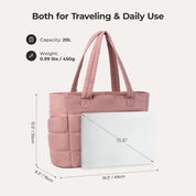 Stylish Bagsmart 20L Puffy Tote with Dedicated 15.6" Laptop Storage