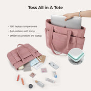 Stylish Bagsmart 20L Puffy Tote with Dedicated 15.6" Laptop Storage