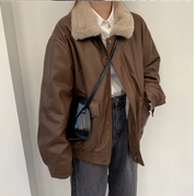 Zaniyah | Fashionable Women's Cozy Collar Leather Jacket