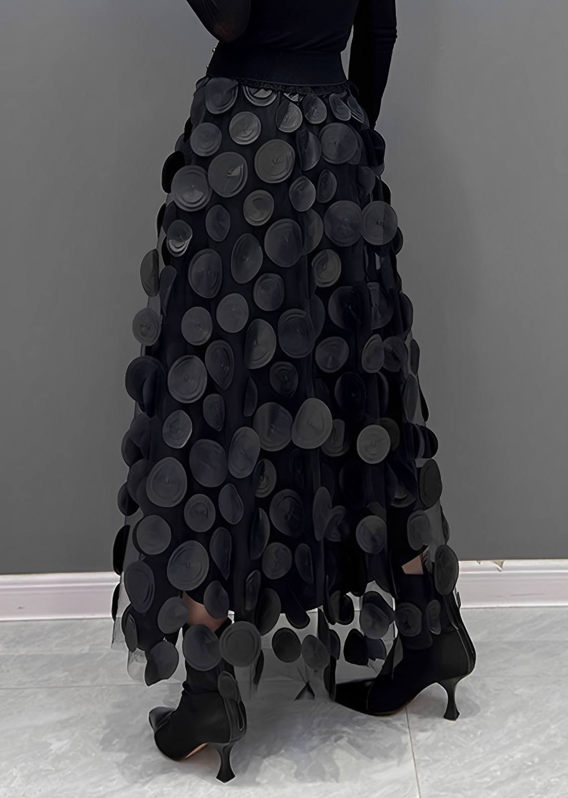 LAURA | Black Skirt with Dots
