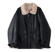 Zaniyah | Fashionable Women's Cozy Collar Leather Jacket