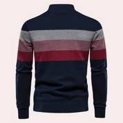 Adam | Half-Zip Sweater – Modern Striped Look for Men