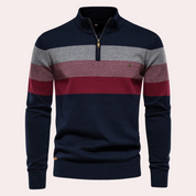 Adam | Half-Zip Sweater – Modern Striped Look for Men