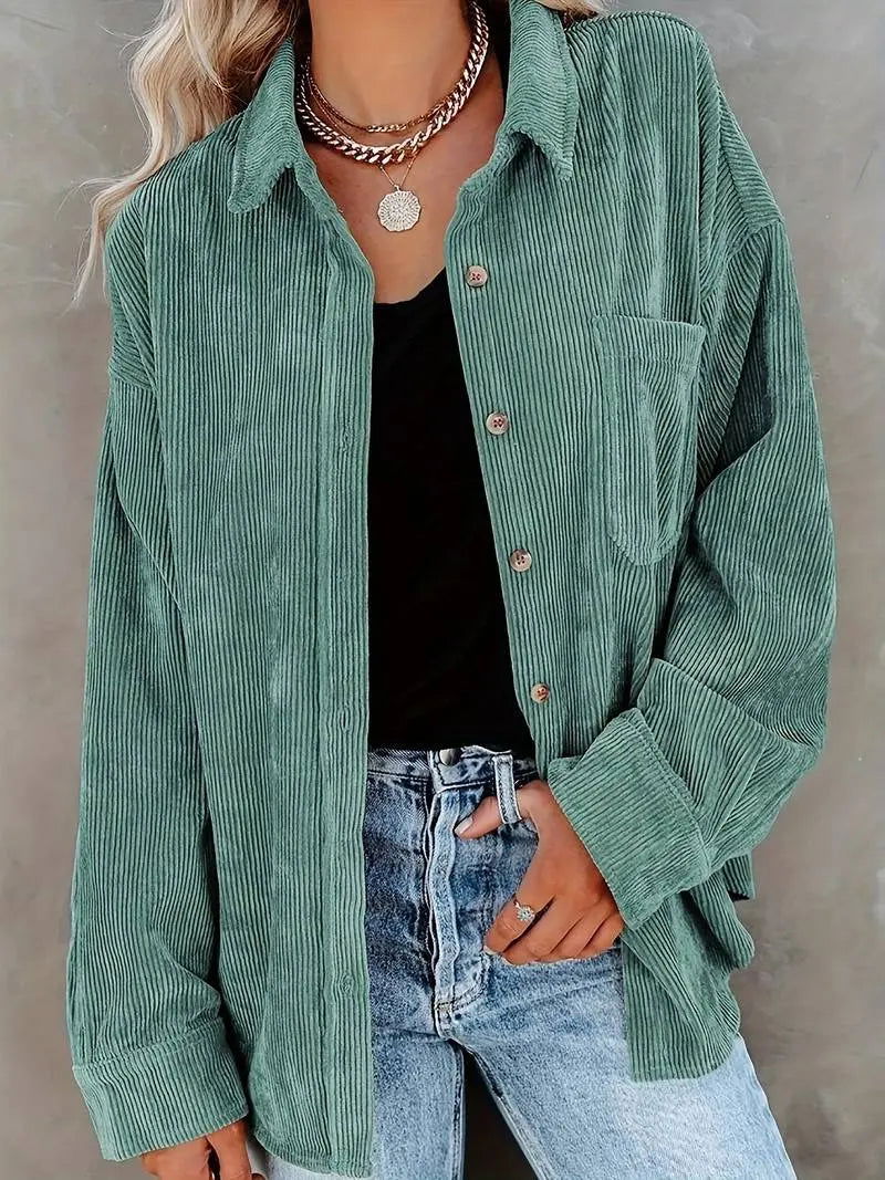 CASSIE | Corduroy Shirt - Lizabella Fashion -  -  - CASSIE | Corduroy Shirt-Lizabella Fashion - #tag1# - #tag2#