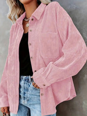 CASSIE | Stylish Spring Corduroy Shirt - Lizabella Fashion -  -  - CASSIE | Stylish Spring Corduroy Shirt - Lizabella Fashion - #tag1# - #tag2#