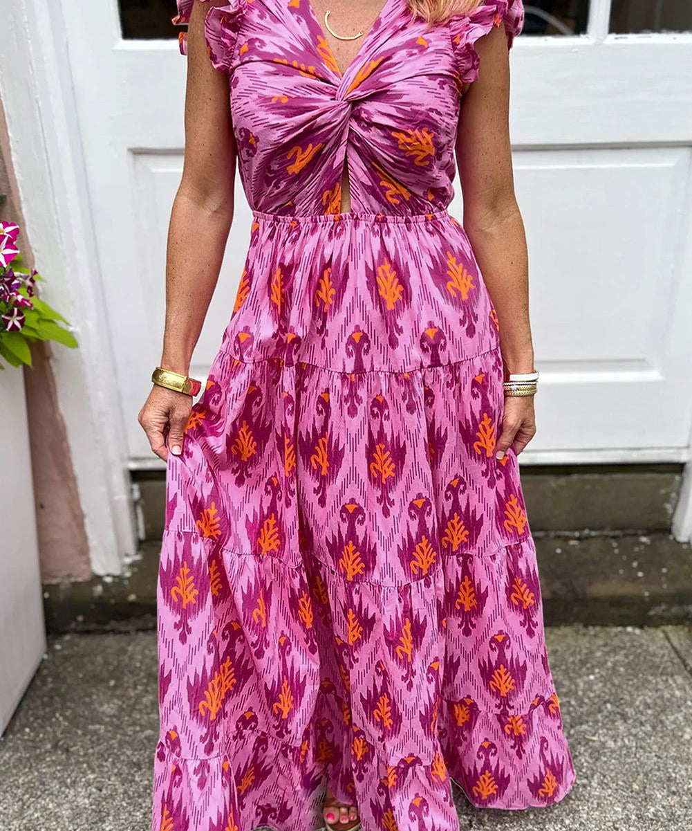 Charming Ruffled Retro Maxi Dress - Lizabella Fashion -  -  - Charming Ruffled Retro Maxi Dress - Lizabella Fashion - #tag1# - #tag2#