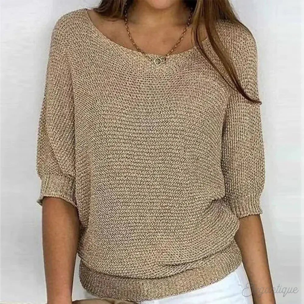 Chic Casual Knitted Sweater by TIFFANY - Lizabella Fashion -  -  - Chic Casual Knitted Sweater by TIFFANY - Lizabella Fashion - #tag1# - #tag2#