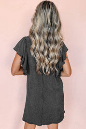 Chic Mini-Dress Featuring Textured Ruffled Sleeves - Lizabella Fashion -  -  - Chic Mini-Dress Featuring Textured Ruffled Sleeves - Lizabella Fashion - #tag1# - #tag2#