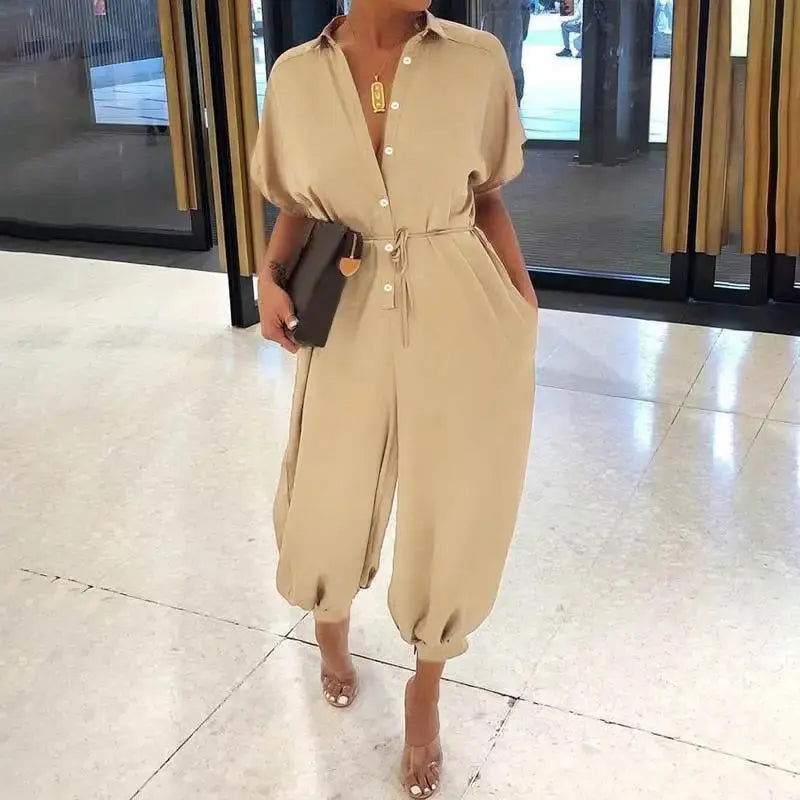 Chic V-Neck Jumpsuit - OLIVIA Collection - Lizabella Fashion -  -  - Chic V-Neck Jumpsuit - OLIVIA Collection - Lizabella Fashion - #tag1# - #tag2#