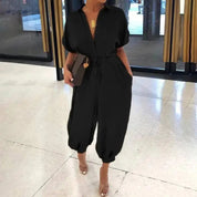 Chic V-Neck Jumpsuit - OLIVIA Collection - Lizabella Fashion -  -  - Chic V-Neck Jumpsuit - OLIVIA Collection - Lizabella Fashion - #tag1# - #tag2#