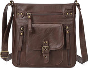 Angie | Women's Multi-Pocket Leather Crossbody Messenger Bag