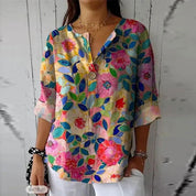 DUNYA | Charming Floral Spring Blouse for Effortless Style - Lizabella Fashion -  -  - DUNYA | Charming Floral Spring Blouse for Effortless Style - Lizabella Fashion - #tag1# - #tag2#