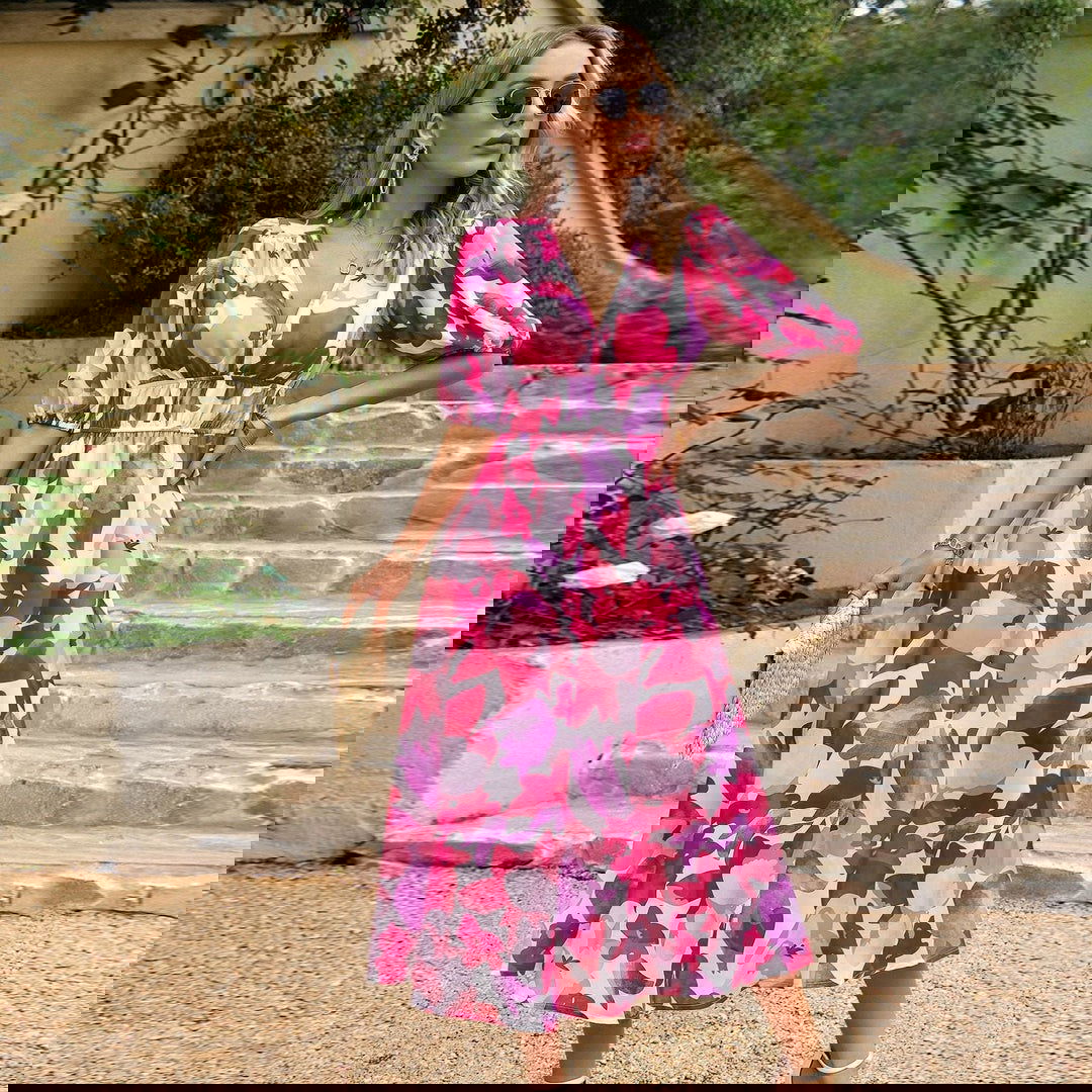 Elegant Midi Summer Dress by CALPA - Lizabella Fashion -  -  - Elegant Midi Summer Dress by CALPA - Lizabella Fashion - #tag1# - #tag2#