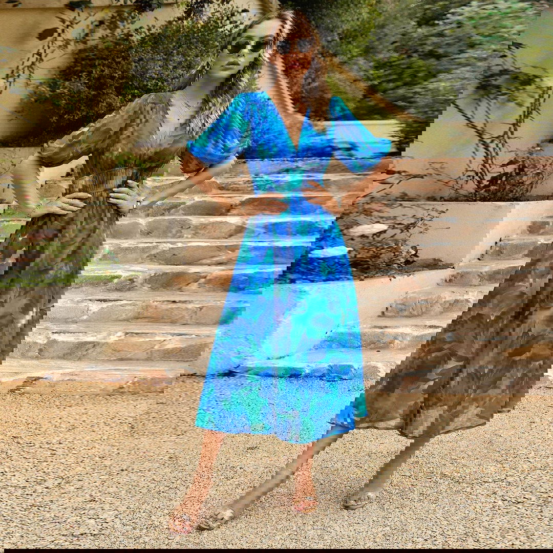 Elegant Midi Summer Dress by CALPA - Lizabella Fashion -  -  - Elegant Midi Summer Dress by CALPA - Lizabella Fashion - #tag1# - #tag2#