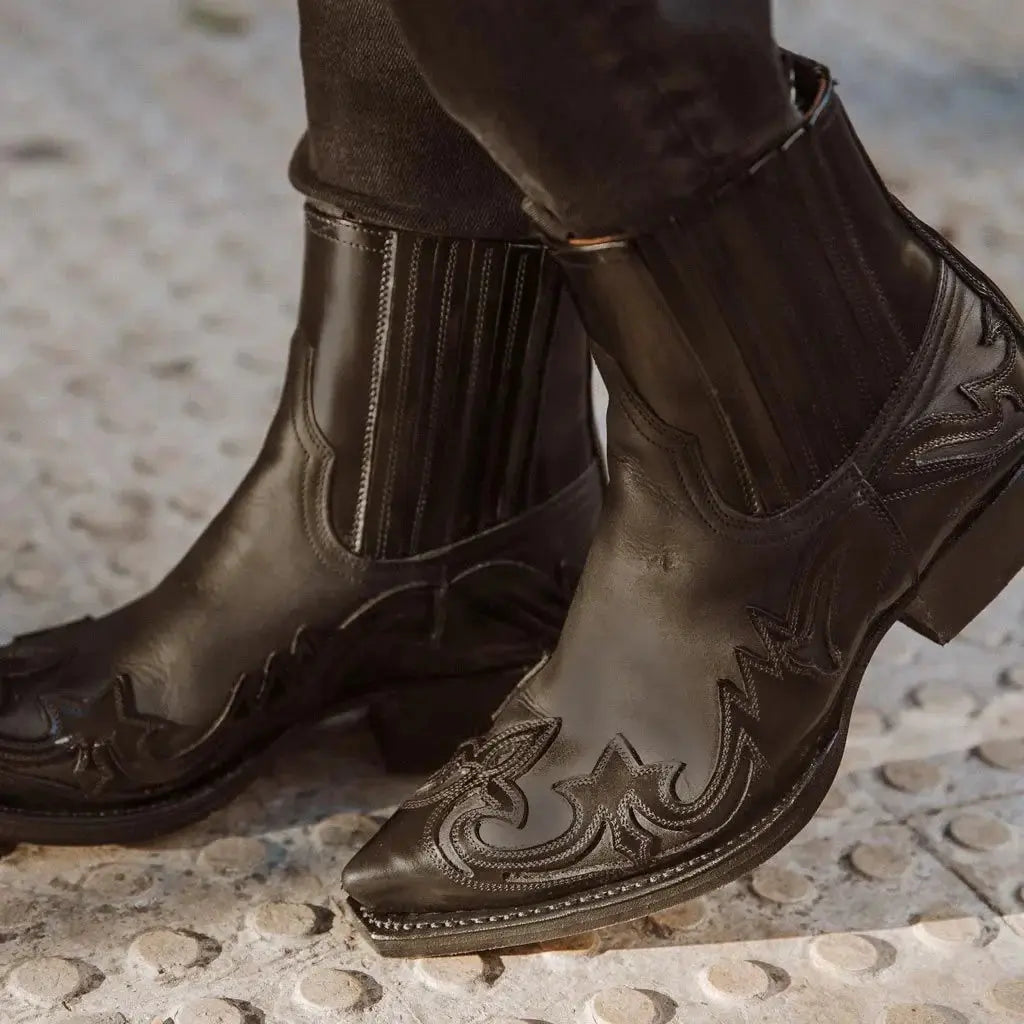 Elevate Your Style with SARAH Women's Leather Cowboy Boots - Lizabella Fashion