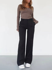 Elevate Your Style with AMY's Wide-Leg Chic Trousers for Women - Lizabella Fashion -  -  - Elevate Your Style with AMY's Wide-Leg Chic Trousers for Women - Lizabella Fashion - #tag1# - #tag2#