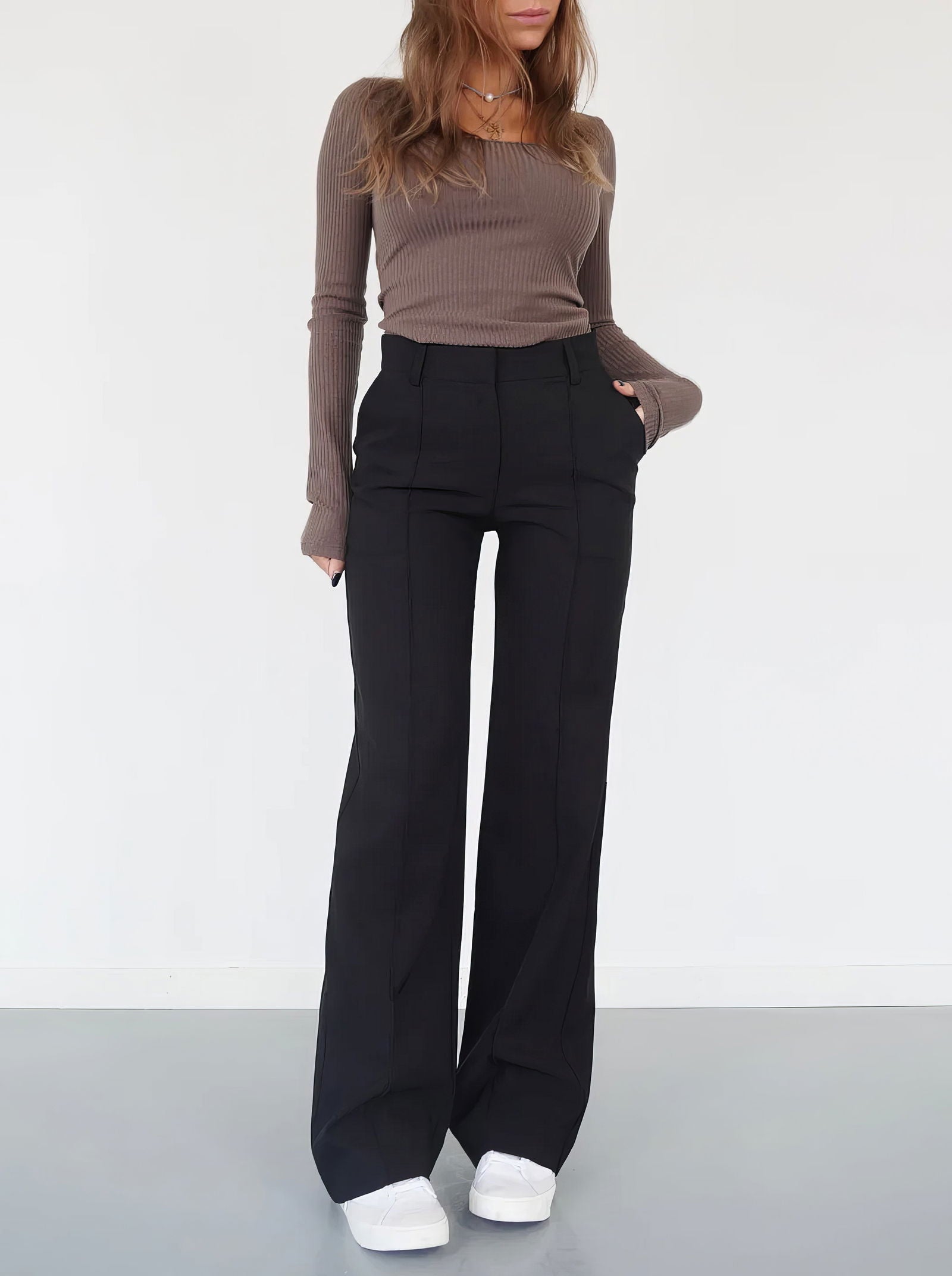 Elevate Your Style with AMY's Wide-Leg Chic Trousers for Women - Lizabella Fashion -  -  - Elevate Your Style with AMY's Wide-Leg Chic Trousers for Women - Lizabella Fashion - #tag1# - #tag2#