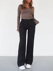 Elevate Your Style with AMY's Wide-Leg Chic Trousers for Women - Lizabella Fashion -  -  - Elevate Your Style with AMY's Wide-Leg Chic Trousers for Women - Lizabella Fashion - #tag1# - #tag2#