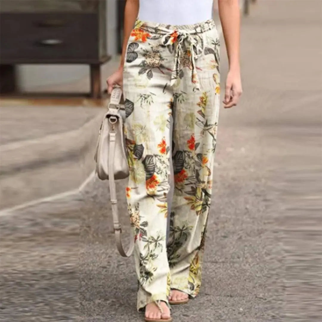 FLORA | Chic Floral Print Pants for Women - Lizabella Fashion