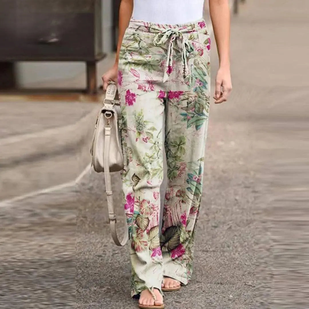 FLORA | Chic Floral Print Pants for Women - Lizabella Fashion