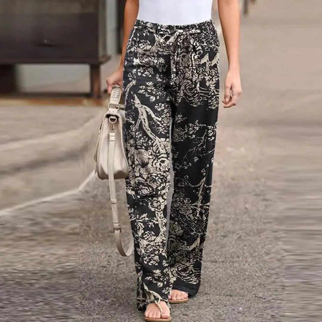 FLORA | Chic Floral Print Pants for Women - Lizabella Fashion
