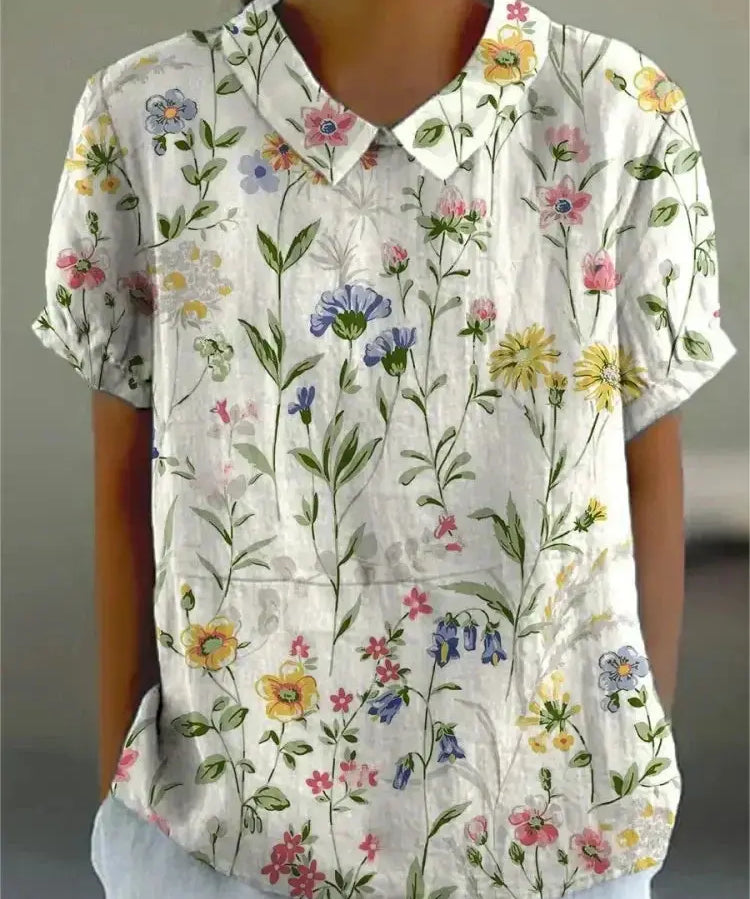 FLORA | Shirt with Flower Prints-Lizabella Fashion