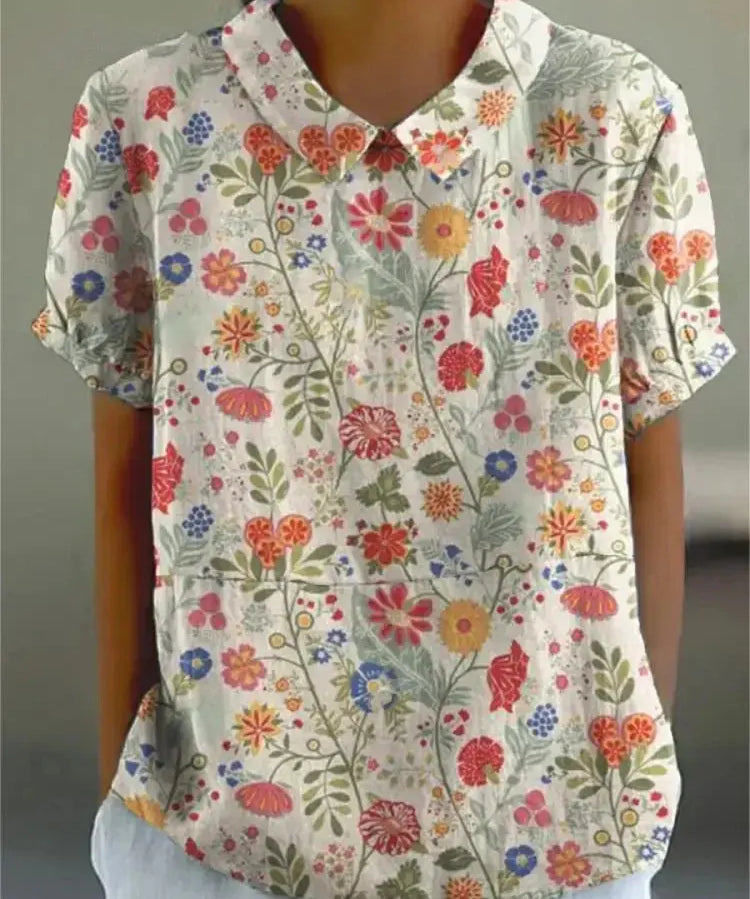 FLORA | Shirt with Flower Prints-Lizabella Fashion