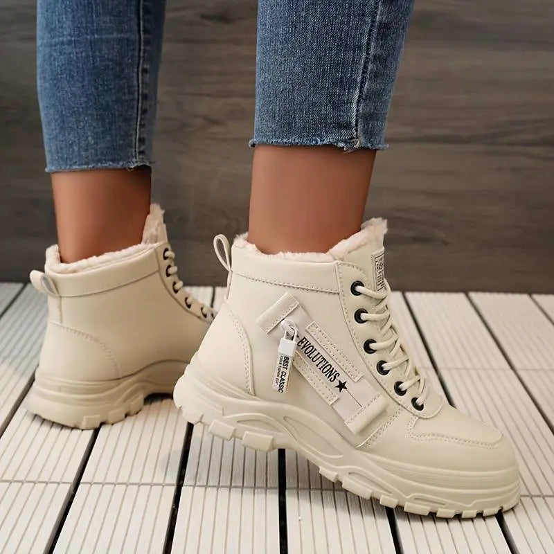 Graceful Winter Wonderland: Cozy Fleece-Lined Boots for Women - Lizabella Fashion