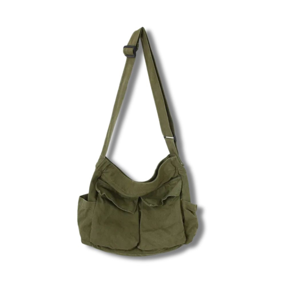Cleo | Vintage Canvas Large Crossbody Messenger Bag