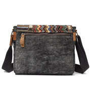 Jude | Vintage Striped Pattern Canvas Crossbody Messenger Bag