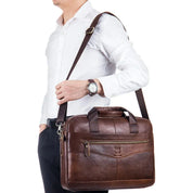 Remington | Men's Genuine Leather Large Crossbody Messenger Travel Bag