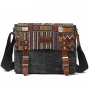 Jude | Vintage Striped Pattern Canvas Crossbody Messenger Bag