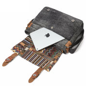 Jude | Vintage Striped Pattern Canvas Crossbody Messenger Bag