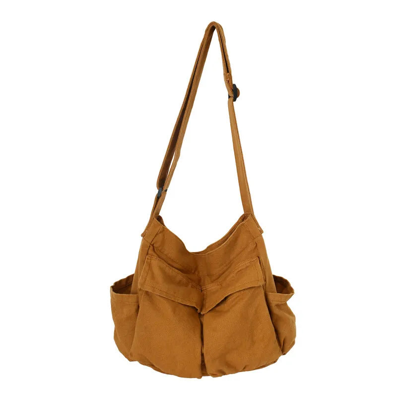 Cleo | Vintage Canvas Large Crossbody Messenger Bag