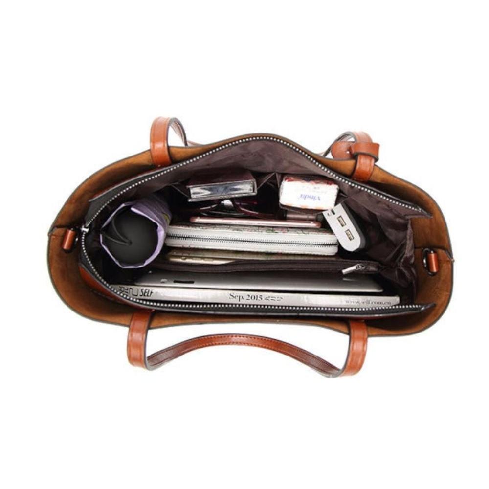 Belen | Vintage Oil Leather Women's Travel Crossbody Handbag
