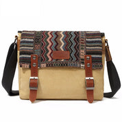 Jude | Vintage Striped Pattern Canvas Crossbody Messenger Bag