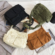 Cleo | Vintage Canvas Large Crossbody Messenger Bag