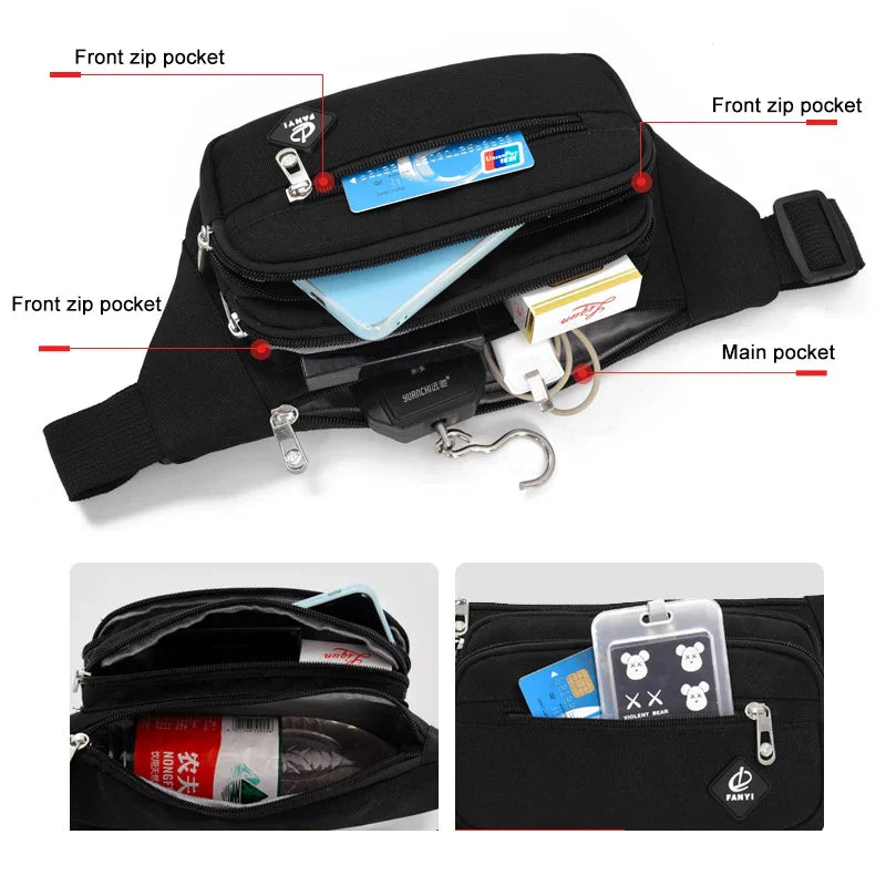Kash | Unisex Canvas Travel Waist Pack Crossbody Bum Bag
