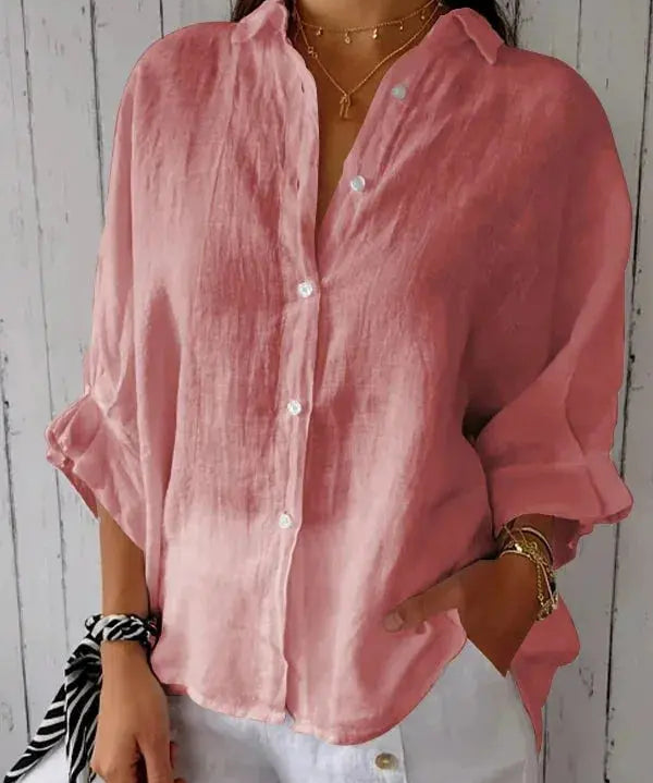 ISABELLA | Chic Linen Blouse-Lizabella Fashion