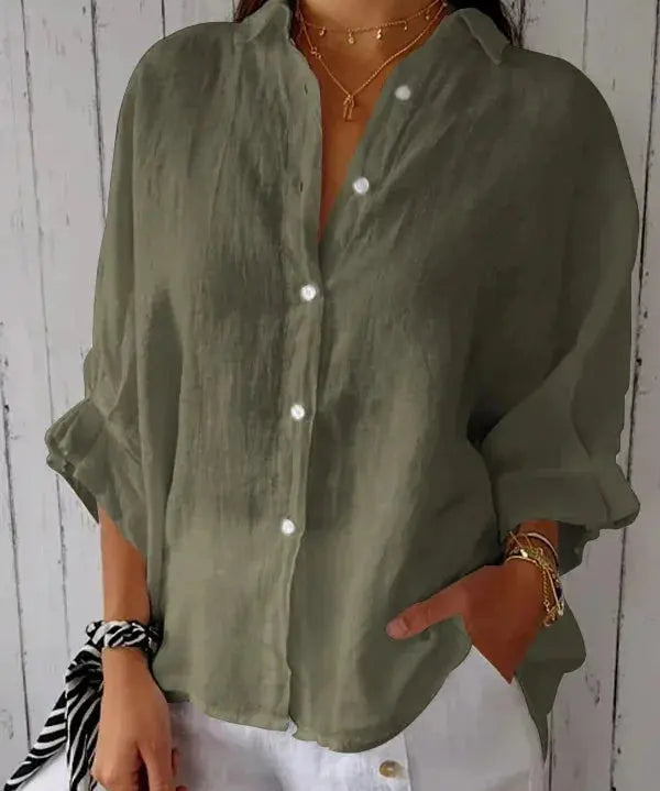 ISABELLA | Chic Linen Blouse-Lizabella Fashion