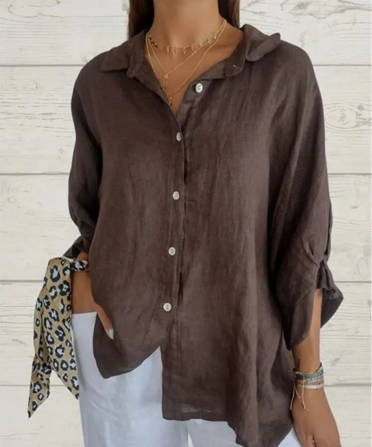 ISABELLA | Chic Linen Blouse-Lizabella Fashion