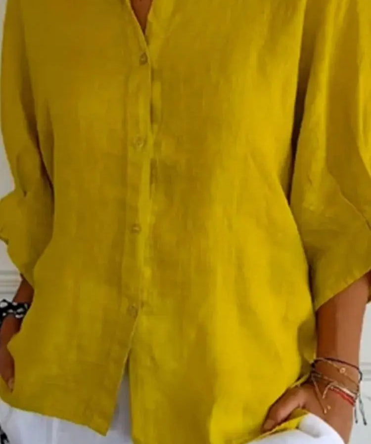 ISABELLA | Chic Linen Blouse-Lizabella Fashion